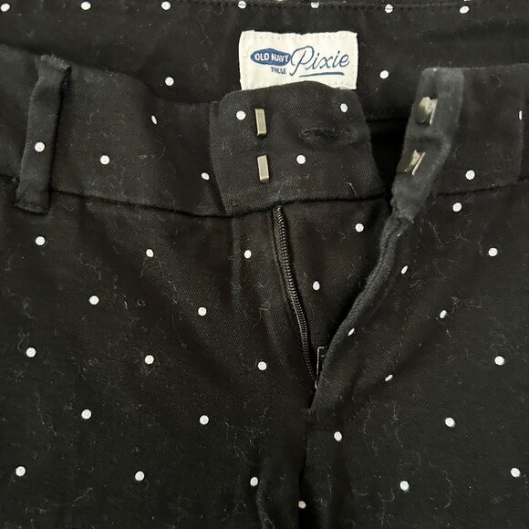 Old Navy Pixie Pants in Black with White Dots - Picture 7 of 8